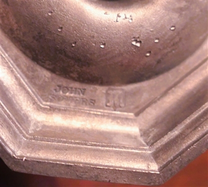 John Somers Pewter6 1/2 Candle Stick, 2 Pewter Oil Lamps, and Pewter Tea Pot 