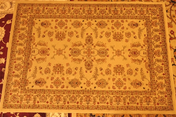 Jewel Antep Ivory Machine Made Rug - Measures 4' by 5'7