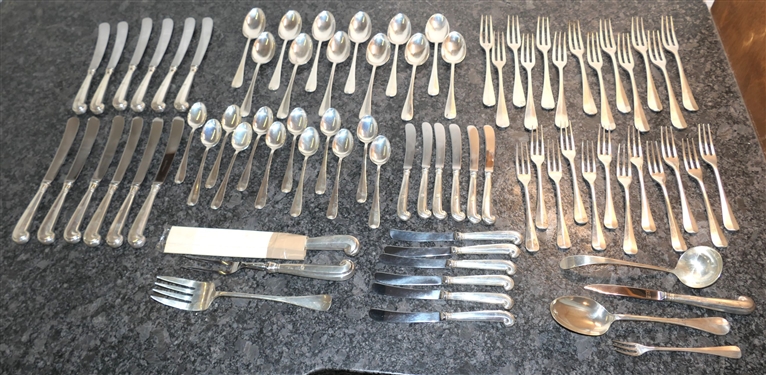 80 Piece Set of Stieff Sterling Silver - Williamsburg Queen Anne Restoration Flatware - 12 - 6 Piece Setting