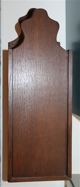Oak Hanging Candle Box with Finely Dovetailed Case - Top and Bottom  -Sliding Door - Measures 18" Long 6 1/2" by 5"