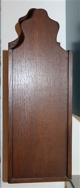 Oak Hanging Candle Box with Finely Dovetailed Case - Top and Bottom  -Sliding Door - Measures 18 Long 6 1/2 by 5