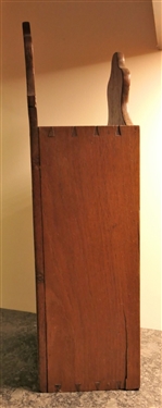 Oak Hanging Candle Box with Finely Dovetailed Case - Top and Bottom  -Sliding Door - Measures 18 Long 6 1/2 by 5