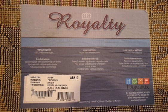 Royalty Tan Machine Made Rug - Measures 7'8 by 10'4