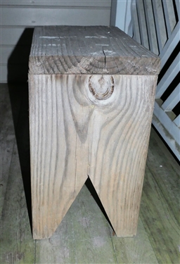 Wood Bench with Boot Jack Ends - Measures 19 tall 19 by 11