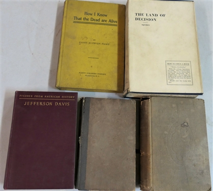 5 Hardcover Books - "How I Know That The Dead are Alive" by Fanny Ruthven Paet, "Random Sketches and Notes of European Travel in 1856" by Rev. John E. Edwards, A.M - Leather Bound 1857, "The...