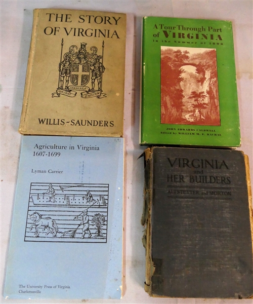 "A Tour Through Part of Virginia in the Summer of 1808" by John Edwards Caldwell - Hardcover with Dust Jacket, "The Story of Virginia" by Caiire Hunter Willis and Lucy S. Saunders 1946 Hardcover,...