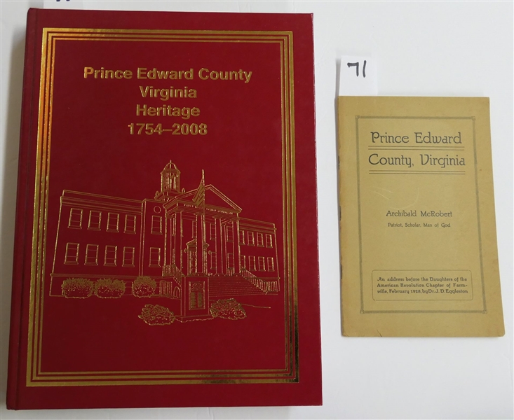 "Prince Edward County Virginia Heritage 1754 - 2008" -Hard Cover Book and "Prince Edward County, Virginia - Archibald McRobert - Patriot, Scholar, Man of God" Booklet 
