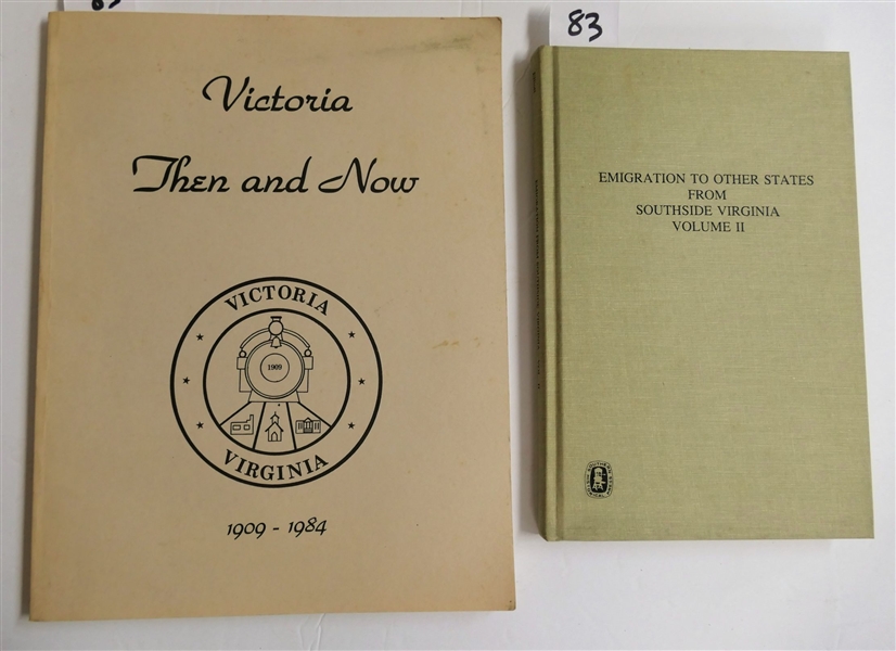 "Emigration To Other States From Southside Virginia" Volume II Compiled by Katherine B. Elliot, South Hill, Virginia - Reprinted in 1983 and "Victoria Then and Now 1909-1984" Paperbound Book 