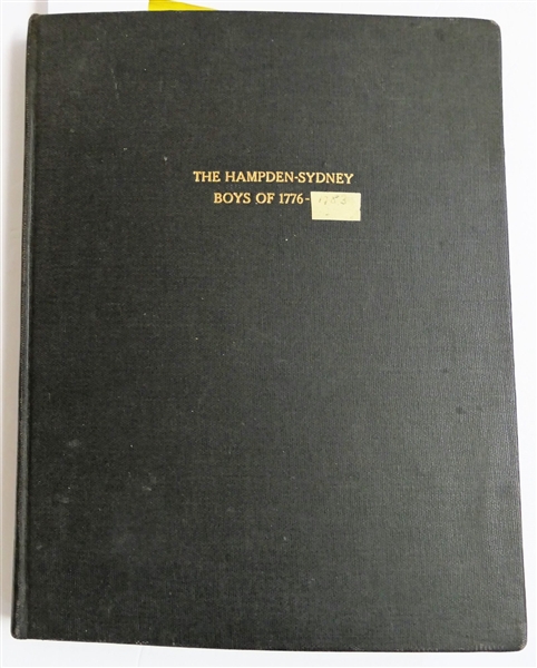 "The Hampden - Sydney Boys of 1776 - 1783" by J.D. Eggleston Hardcover Manuscript - From 1945 with Notes, Corrections, and Addition Information Inside
