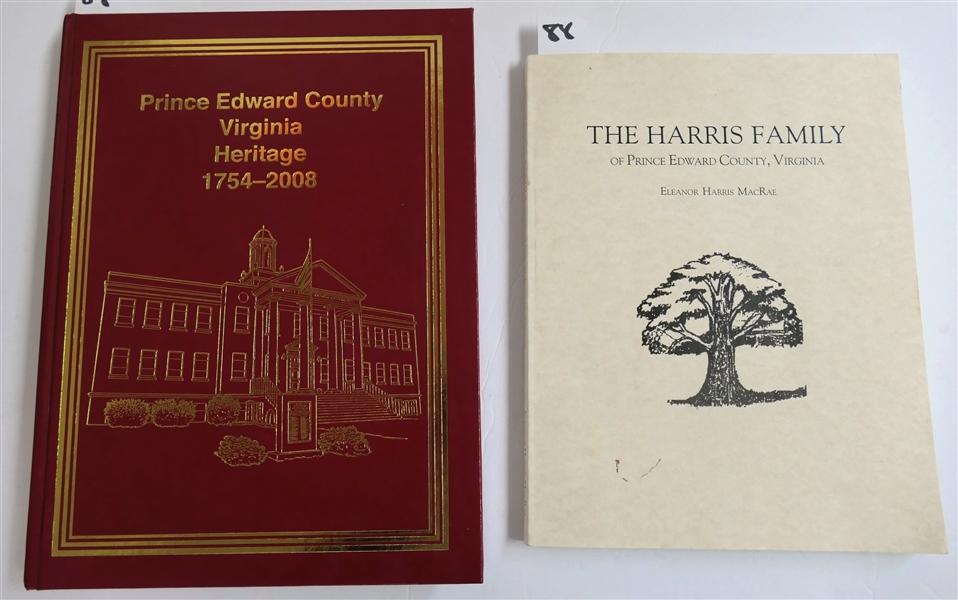 "The Harris Family of Prince Edward County, Virginia" by Eleanor Harris MacRae - Paperbound and "Prince Edward County Virginia Heritage 1754 - 2008" Hardcover Book 