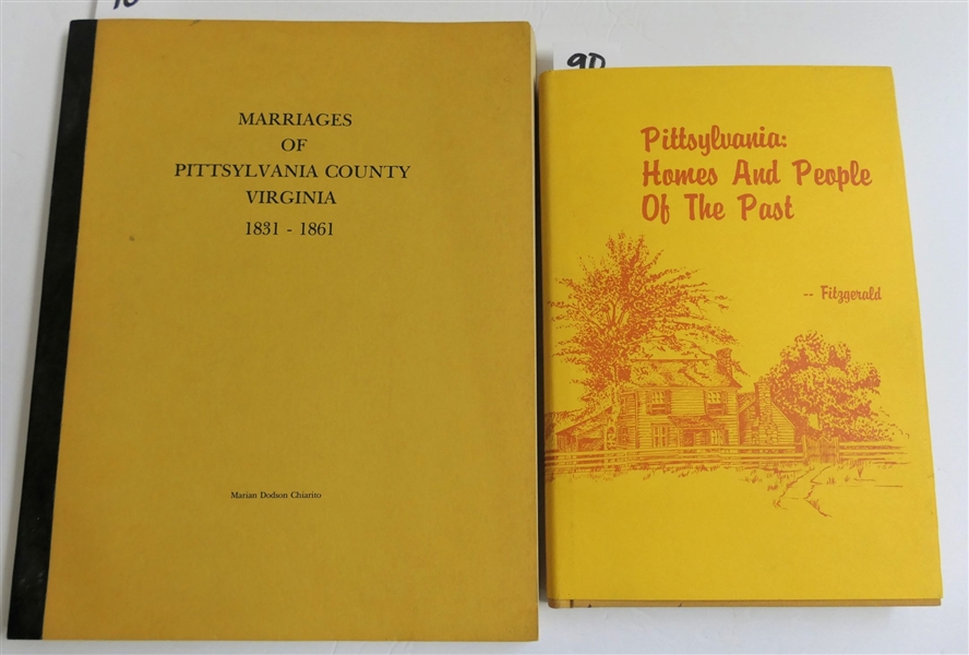 "Pittsylvania: Homes and People of the Past" by Madelene Vaden Fitzgerald - Hardcover Book with Dust Jacket Published in 1987 and "Marriages of Pittsylvania County Virginia 1831 - 1861" by Marian...