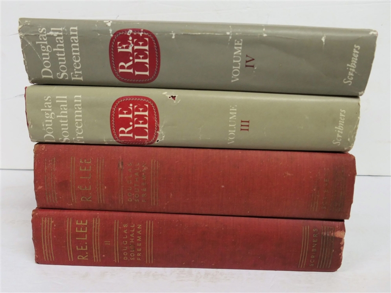 "R.E. Lee A Biography" by Douglas Southall Freeman -Vol. I and II - Hardcover and  Vol. III and Vol. IV -  Hardcover with Dust Jackets 