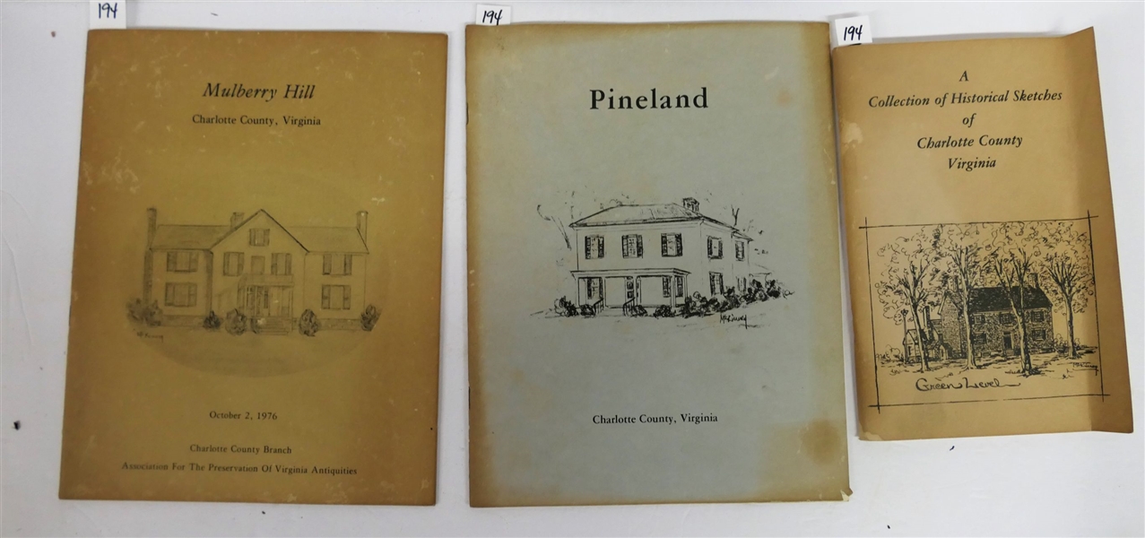"A Collection of Historical Sketches of Charlotte County Virginia" Complied by Judge Robert Francis Hutcheson, "Pineland - Charlotte County, Virginia" Compiled by Gerald Tate Gilliam and Gene Hile...