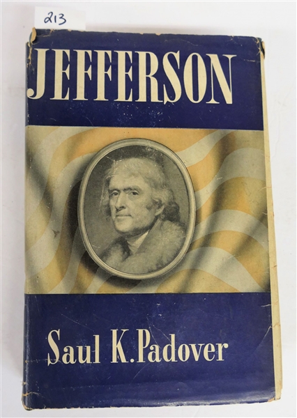 "Jefferson" by Saul K. Padover - Hardcover First Edition Book with Dust Cover 