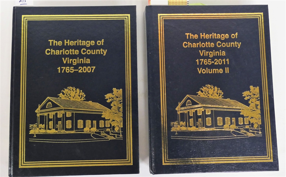 "The Heritage of Charlotte County Virginia 1765-2007" Vol. I and "1765 - 2011" Vol. II - Hardcover Books with Gold Lettering 