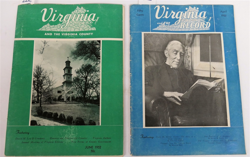 "Virginia and The Virginia County" June 1952 and "Virginia and the Virginia Record" April 1955 Magazines 