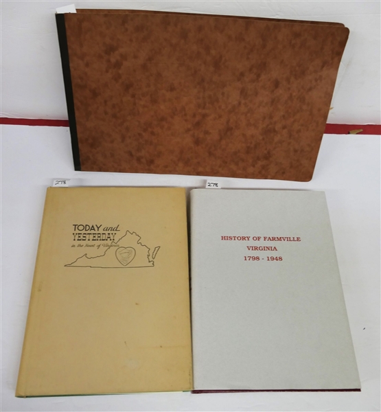 "Today and Yesterday in the Heart of Virginia" Hardcover Book with Dust Jacket - Published by the Farmville Herald, "History of Farmville Virginia 1798 - 1948" Hardcover Book Published 1994, and...