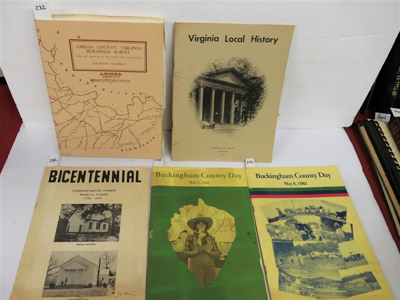 "Bicentennial - Tussekiah Baptist Church" "Buckingham County Day - May 9, 1981" "Buckingham County Day - May 8, 1982" "Virginia Local History" 1971, "Amelia County Virginia Buildings and Survey" by...
