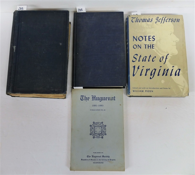 "Thomas Jefferson Notes on The State of Virginia" Edited By William Peden - Published 1955 - Hardcover with Dust Jacket, "Index To The 1810 Virginia Census" Compiled by Madeline W. Crickard - 1971....