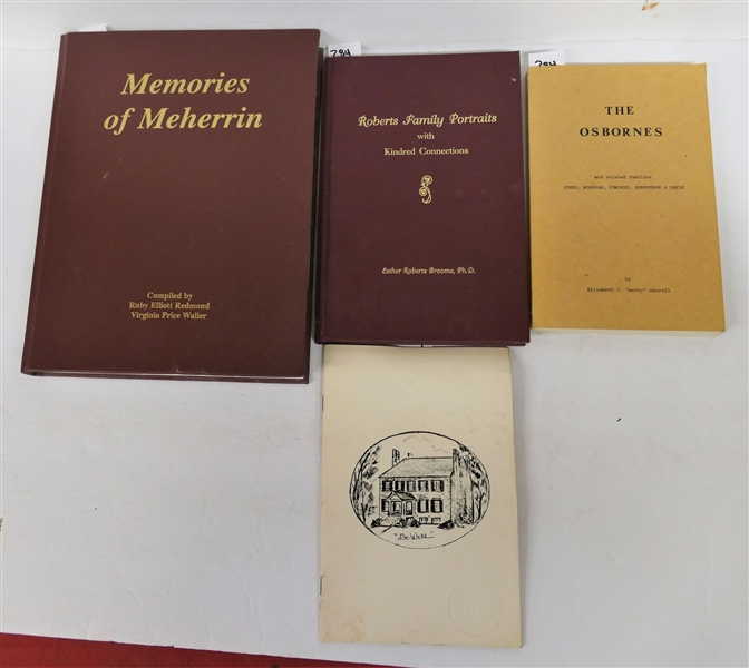 "Memories of Meherrin" Compiled by Ruby Elliott Redmond / Virginia Price Waller - Hardcover Published 1998, "Roberts Family Portraits with Kindred Connections" by Esther Roberts Broome, Ph.D,...