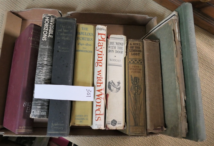 Lot of Books including "Playing with Words" "Invisible Horizons" "The Fabulous Forties" "The Mine With the Iron Door" "A Girl of the Limberlost" "Aesops Fables" 