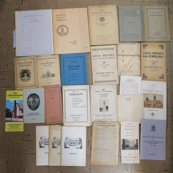 Lot of Booklets, Pamphlets, and Informational Guides including "A History of the Charlotte County Branch of The Association for the Preservation of Virginia Antiquities" "The Story of Longwood"...