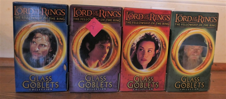 Set of 4 Lord of The Rings Glasses in Original Boxes 