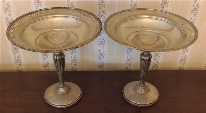 2 Sterling Silver Weighted Compotes Measuring 6 tall 6 Across