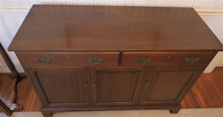 Nice Well Made Walnut Server by  Suter's  Harrisburg Virginia - Dovetailed Drawers - 3 Doors at Bottom - Measures 37 1/2 tall 52 1/4 by 20