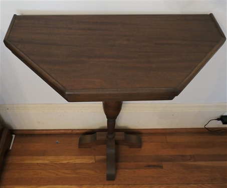 Mahogany Half Wall Table - Measures 29 1/2 tall 26 by 13