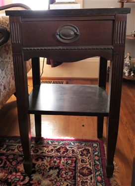 Mahogany Side Table with Dovetailed Drawer - Measures - 27 tall 16 by 16