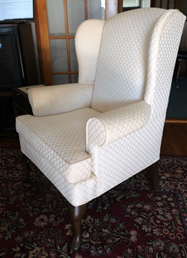 Pembroke Chair Company Off Queen Anne Style Wing Back Chair - Measures 41 tall 27 by 25 