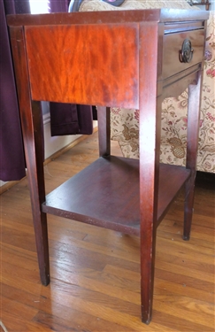 Mahogany Side Table with Dovetailed Drawer - Measures - 27 tall 16 by 16