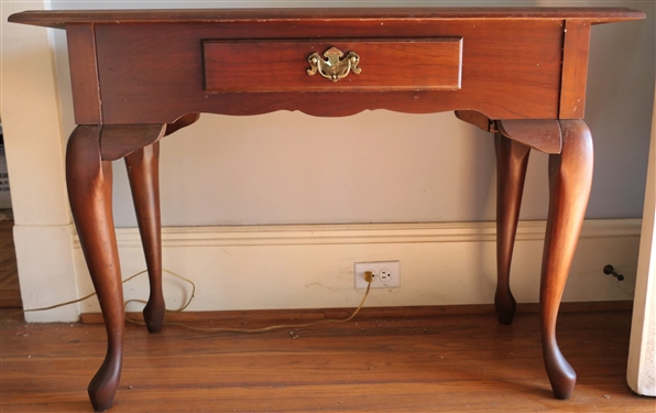 Queen Anne Style Sofa Table with Drawer - Measures 28 tall 40 by 14