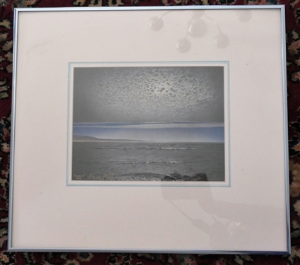 Lee Farley Moonlit Sea Signed and Numbered 17/100 Print - Beautifully Framed and Matted - Print Measures 8 by 10 