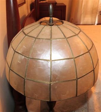 Metal Table Lamp with Capiz Shell Shade - Measures 23 Tall 