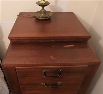 Mahogany 3 Stack Filing Cabinet - Brass Tag Library Bureau Sole Makers - Overall Measures 45 Tall 19 by 24 