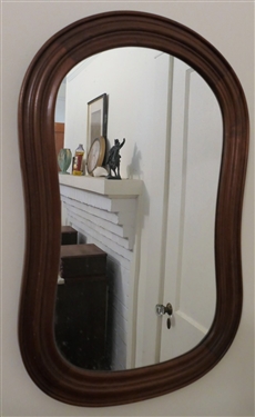 Walnut Framed Mirror - Measures 28 by 18 This mirror goes with the dresser Lot #76. If you want to put it back together then buy to go with Item #76