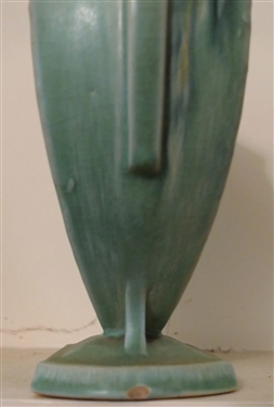 Roseville Pink Moss Double Handle Vase - 781 -8 - Small Chip On Bottom Edge 