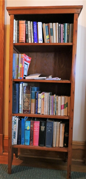 Nice Sturdy Pine Book Shelf - 4 Shelves  -NO CONTENTS - Measures 61" tall 26" by 13"