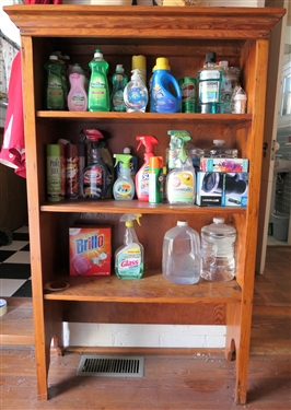 Sturdy Pine 3 Shelf Book Shelf - NO CONTENTS - Measures 55 tall 34 by 13