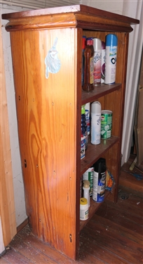 Smaller Sturdy Pine Shelf - NO CONTENTS - Measures 42 tall 23 by 13 