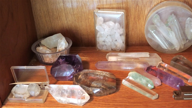 Lot of Crystals - Clear Quartz, Purple, and Brown 