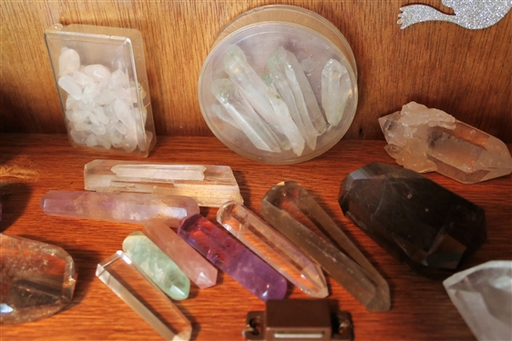 Lot of Crystals - Clear Quartz, Purple, and Brown 