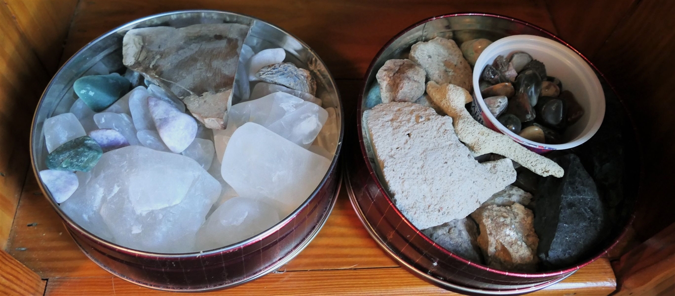 2 Tins of Rocks, Crystals, and Shells