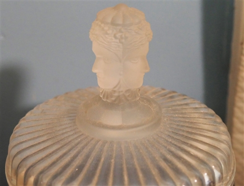 MMA Glass Humidor with Frosted Head Finial - Measures 9 tall 5Across