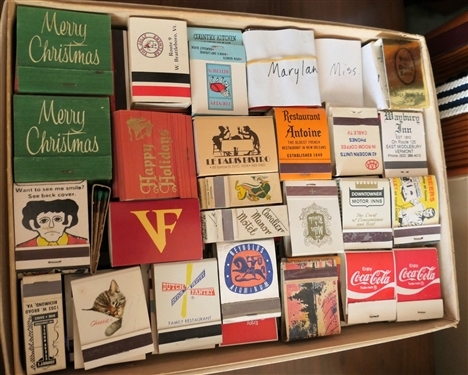 Collection  Vintage Matchbooks - 1930's - 40's Washington DC, New Orleans, Louisiana, Richmond VA, Other Places in VA, North Carolina, Maryland, Mississippi, Delaware, Etc. 