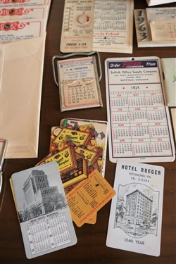 1940's, 50's, 60's, and Early 70's Advertising Thermometers and Calendars - Most From Virginia - South Boston, Richmond, Some Washington DC and Maryland 