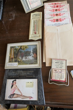 1940's, 50's, 60's, and Early 70's Advertising Thermometers and Calendars - Most From Virginia - South Boston, Richmond, Some Washington DC and Maryland 