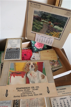 1940's, 50's, 60's, and Early 70's Advertising Thermometers and Calendars - Most From Virginia - South Boston, Richmond, Some Washington DC and Maryland 